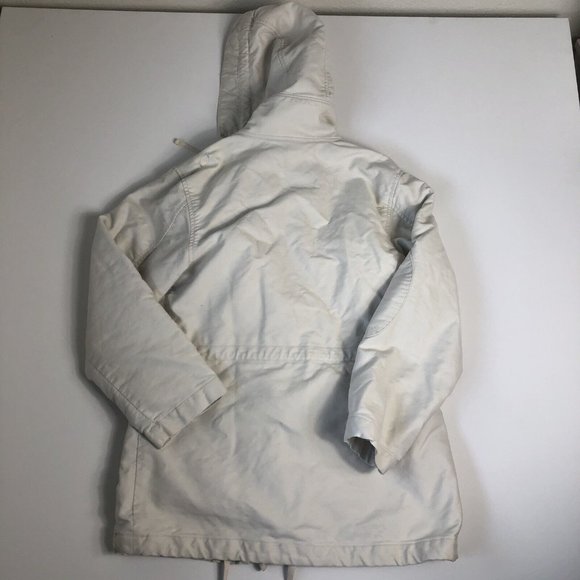 GAP Womens Button‎ Front Off-White Jacket With Hoodie 100% Cotton Sz M E86 - Picture 4 of 8